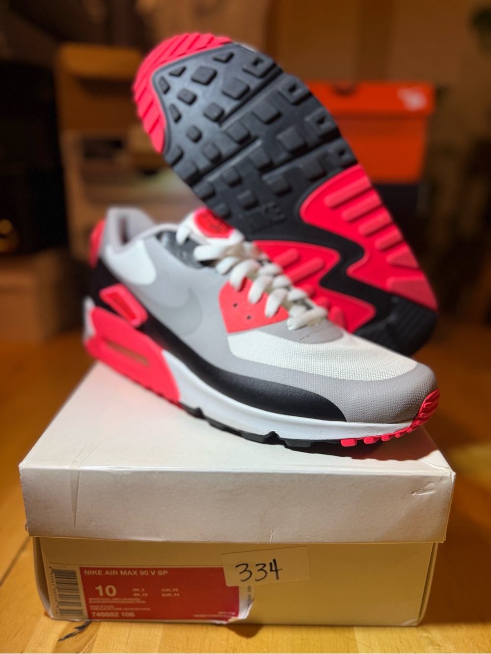 Nike Air Max 90 - White, Black & Hot Pink Accents